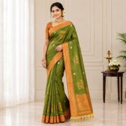 Olive Green Silk Saree