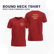 Round Neck  T-Shirt  with customized Logo
