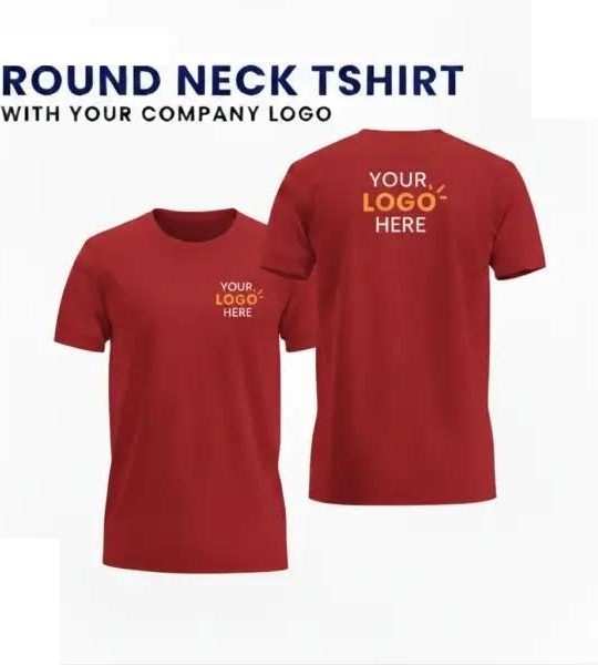 Round Neck  T-Shirt  with customized Logo
