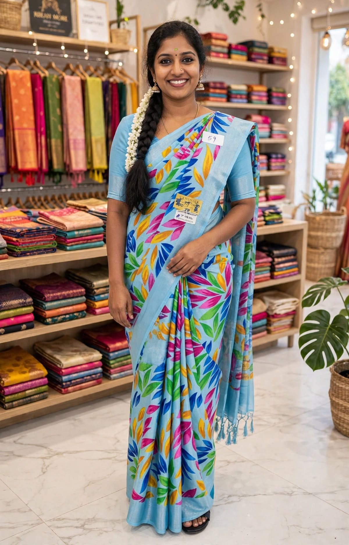 UNIFORM Women's Premium Crepe Silk Printed Saree with Blouse - Image 14