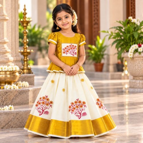 Pavadai Sets - Golden