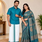 Green Shirt & Saree Combo