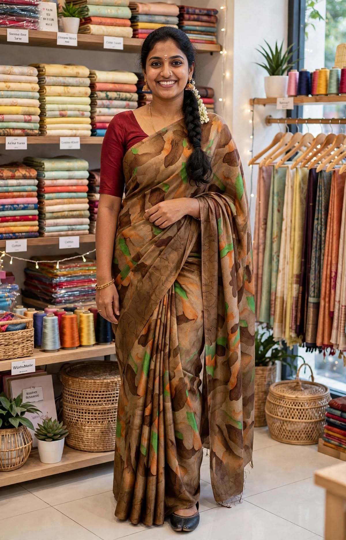 UNIFORM Women's Premium Crepe Silk Printed Saree with Blouse - Image 15